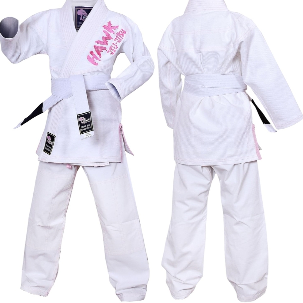 Hayabusa White and Pink Jiu Jitsu Gi